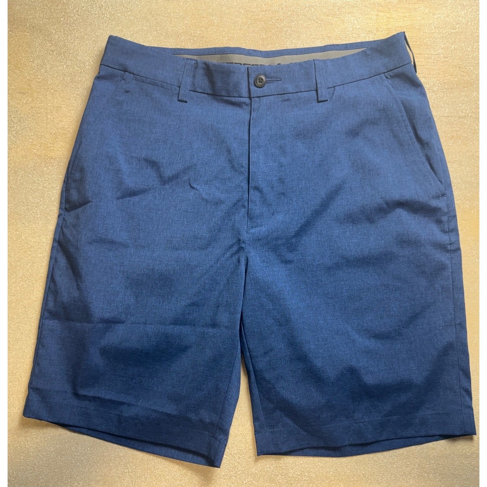 Roundtree & Yorke Performance Men 32 Blue Flat Front Golf Shorts NEW-2380